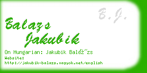 balazs jakubik business card